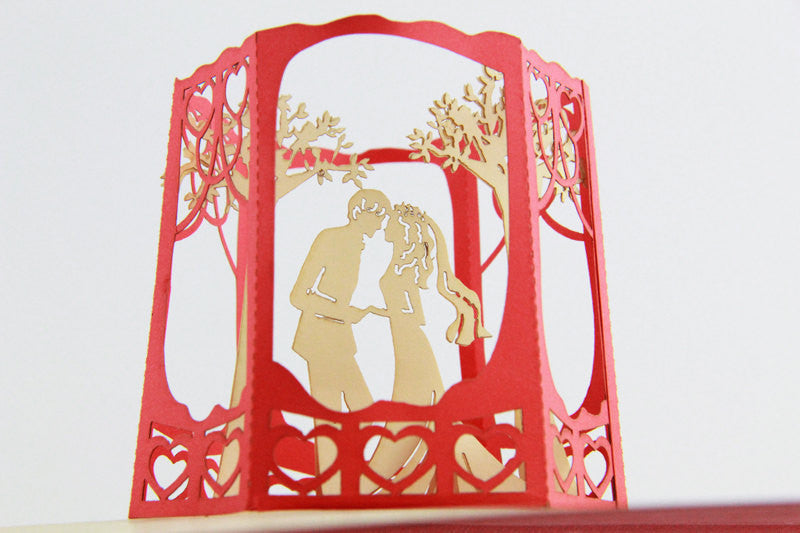 Wedding park and trees pop up 3d cards Customize wedding invitation