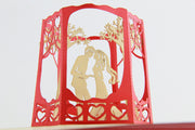 Wedding park and trees pop up 3d cards Customize wedding invitation