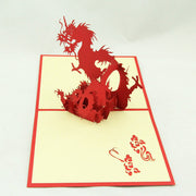 Dragon pop up card 3d cards laser cut greeting card