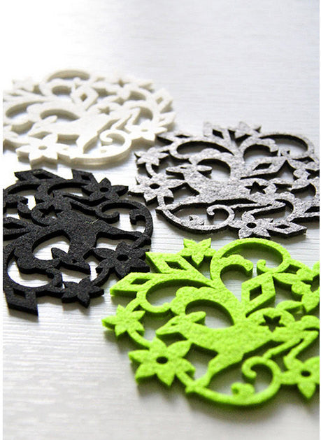 Flower and deer Coasters  black Coasters green coasters white coasters Grey coasters