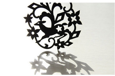 Flower and deer Coasters  black Coasters green coasters white coasters Grey coasters