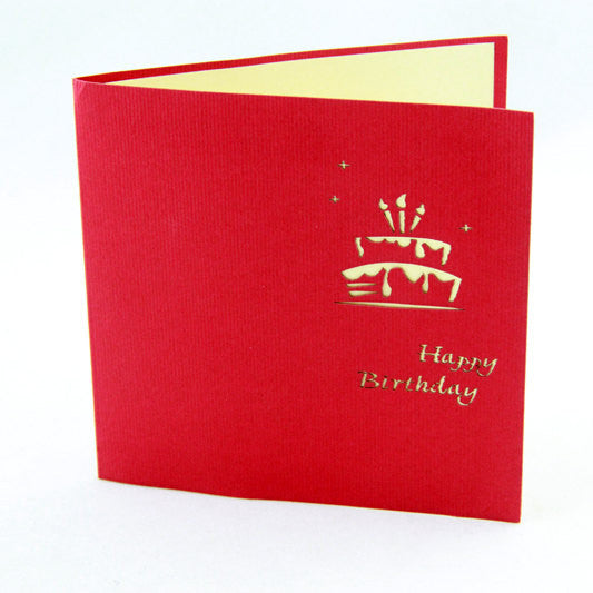 Flower birthday Cake  in Pop up card birthday card 3d greeting card