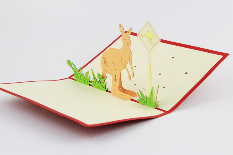 Kangaroo Australia pop up card/birthday card/ thank you card/ greeting card/Sourvior