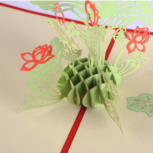 Lotus pop up card/3D card/ handmade flower greeting cards