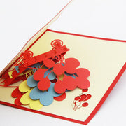 Balloon birthday card  pop up card -greeting card 3d laser cut general card