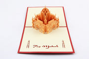 Indian Taj Mahal  pop up card -greeting card 3d laser cut souvenir card