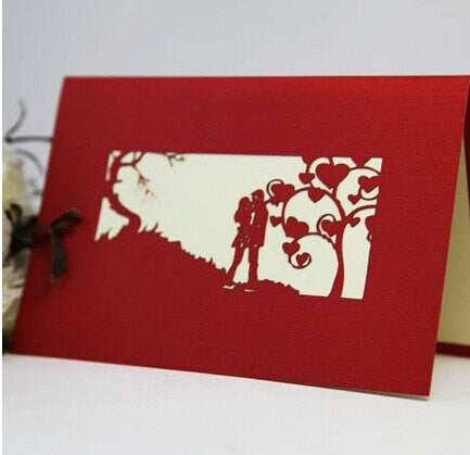 Lover kissing - pop up card- 3D handmade cards love hearts card