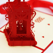 Vintage clock   Pop up card 3D card  handmade card gift card
