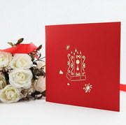 Vintage clock   Pop up card 3D card  handmade card gift card