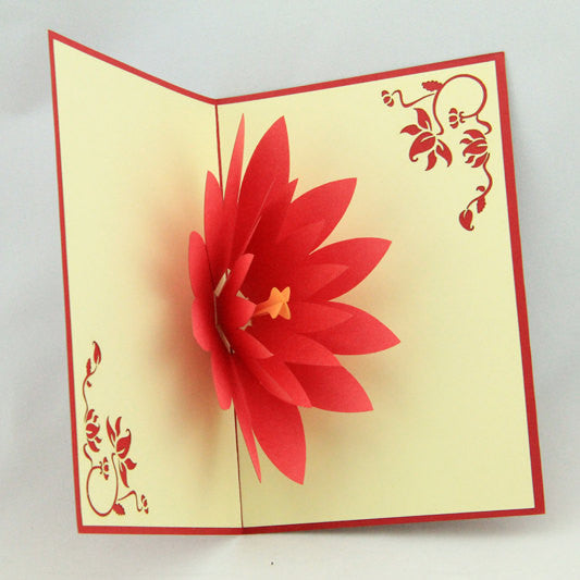 Lotus flower pop up card/3D card/ handmade  greeting cards