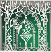 Home decor paper cut gift shadow box frame laser cut fairy in the garden