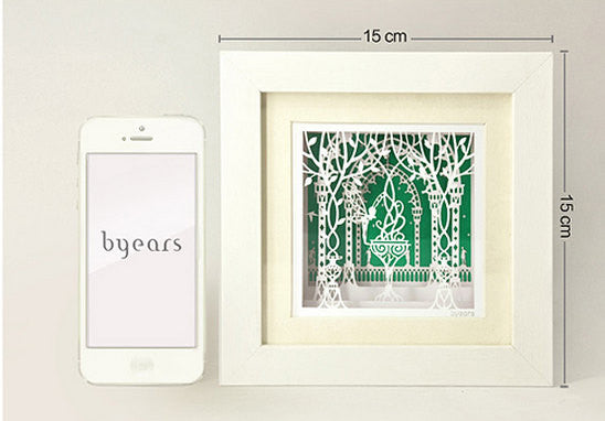 Home decor paper cut gift shadow box frame laser cut fairy in the garden