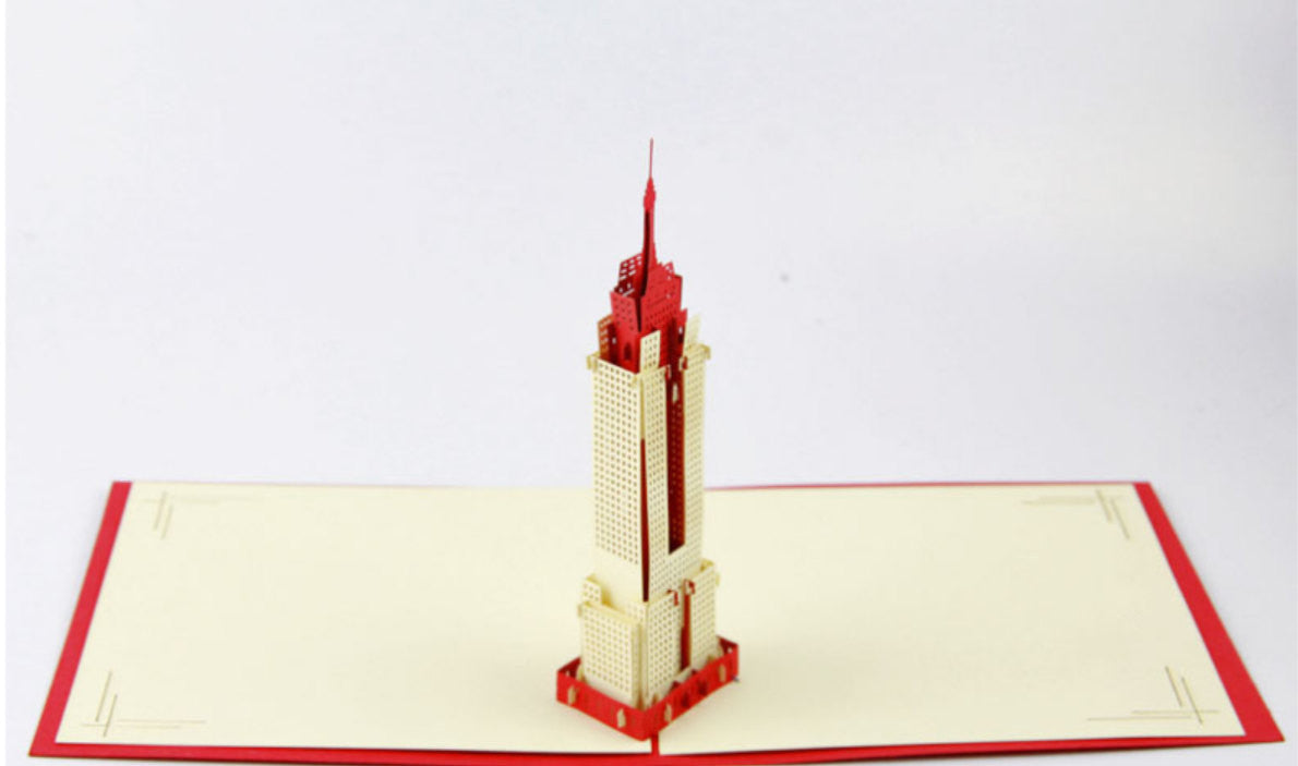 3D Empire State Building  in NewYork Pop up card gift card wedding invitation card birthday invitation card