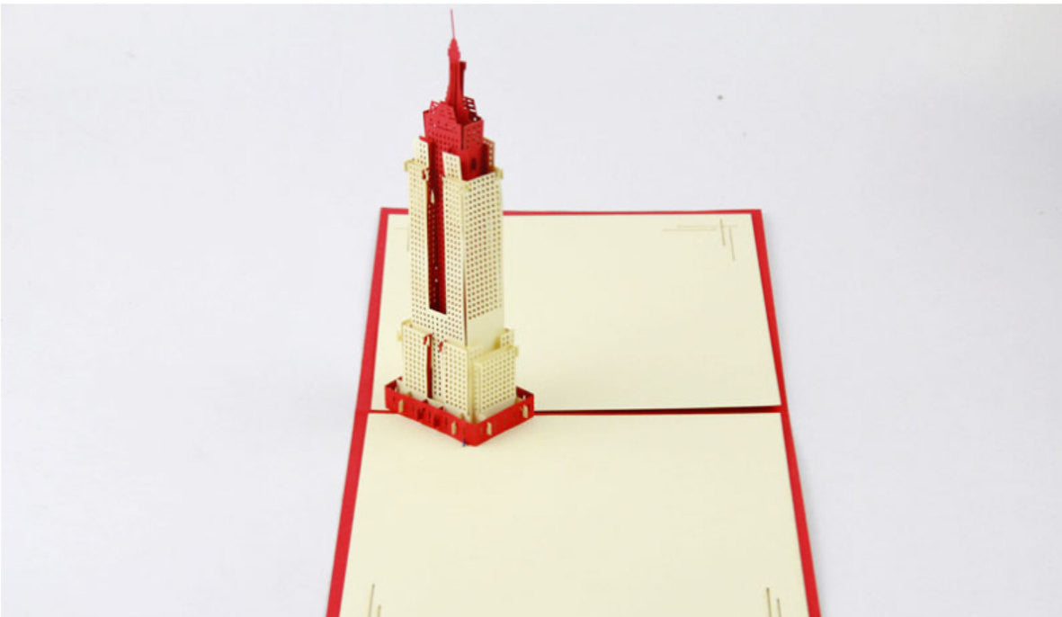 3D Empire State Building  in NewYork Pop up card gift card wedding invitation card birthday invitation card