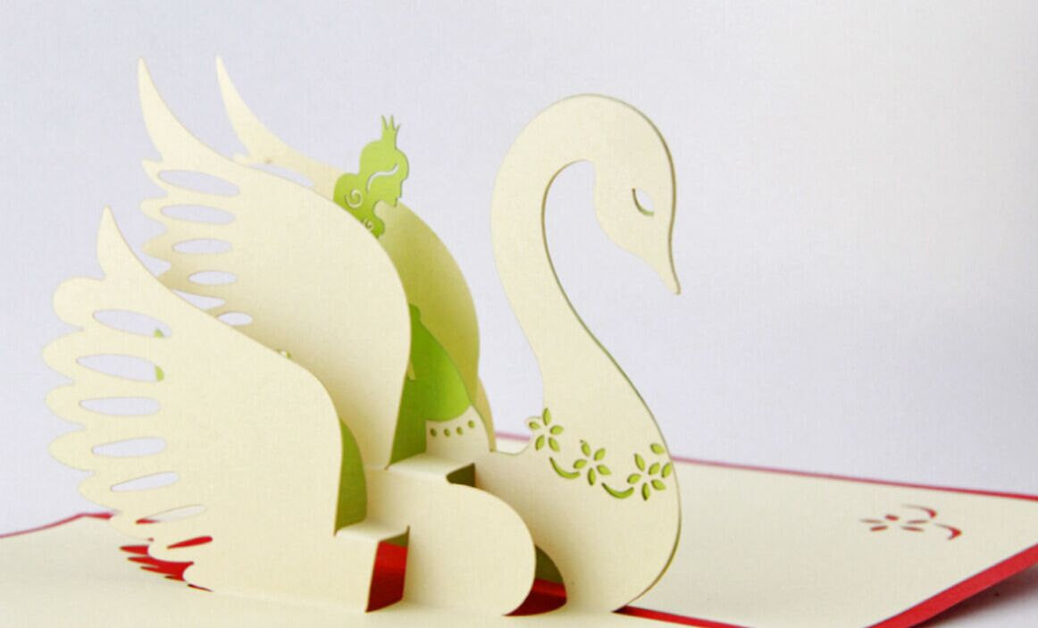 The Swan princess   Pop up card  greeting card 3d card fairy card