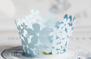 Pack of  laser cut flower  cake cupcake wrappers for wedding party tea party cupcake decoration Grape vine wedding/ Manor wedding