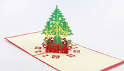 Christmas tree with gift pop up card 3D card  handmade card greeting Christmas card