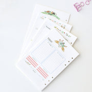 Flower A5 Filofax Printed inserts /weekly planner Refills planner inserts/monthly/daily/to do/NB050A5