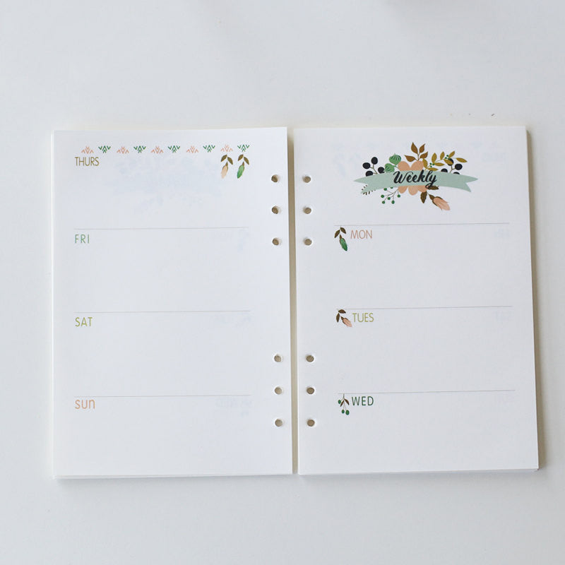 Flower A5 Filofax Printed inserts /weekly planner Refills planner inserts/monthly/daily/to do/NB050A5