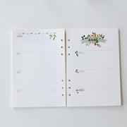 Flower A5 Filofax Printed inserts /weekly planner Refills planner inserts/monthly/daily/to do/NB050A5