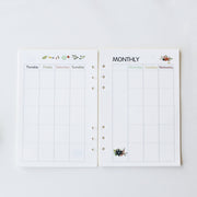 Flower A5 Filofax Printed inserts /weekly planner Refills planner inserts/monthly/daily/to do/NB050A5