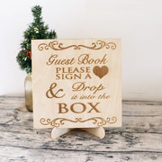 Wedding Guest Book Mason Jar Drop Box custom Alternative Wooden Hearts drop box